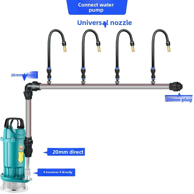 8mm PE Pipe Universal Automatic Irrigation Sprinkler Kit Rotating Copper Nozzle Watering Irrigation Patio Misting Cooling System