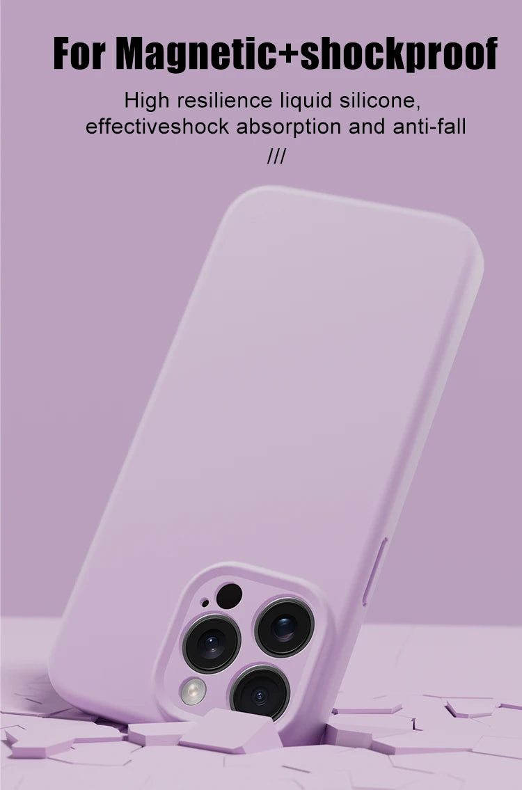 Magnetic iPhone 16 Case | Liquid Silicone Shock-Absorbing Cover Tidesmit