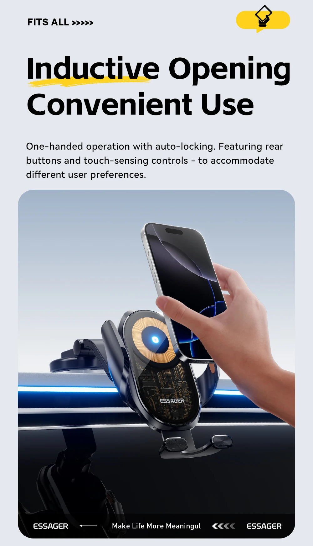 Magnetic Wireless Car Charger - MagSafe Compatible Fast Charging for iPhone Tidesmit
