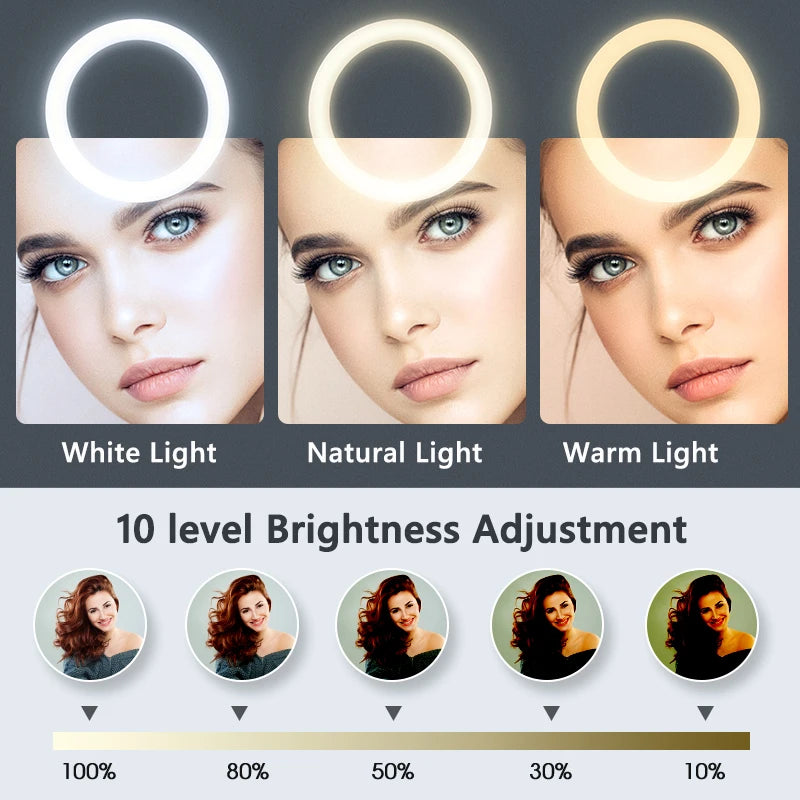 10 Inch LED Ring Light with Adjustable Tripod for Content Creation Tidesmit