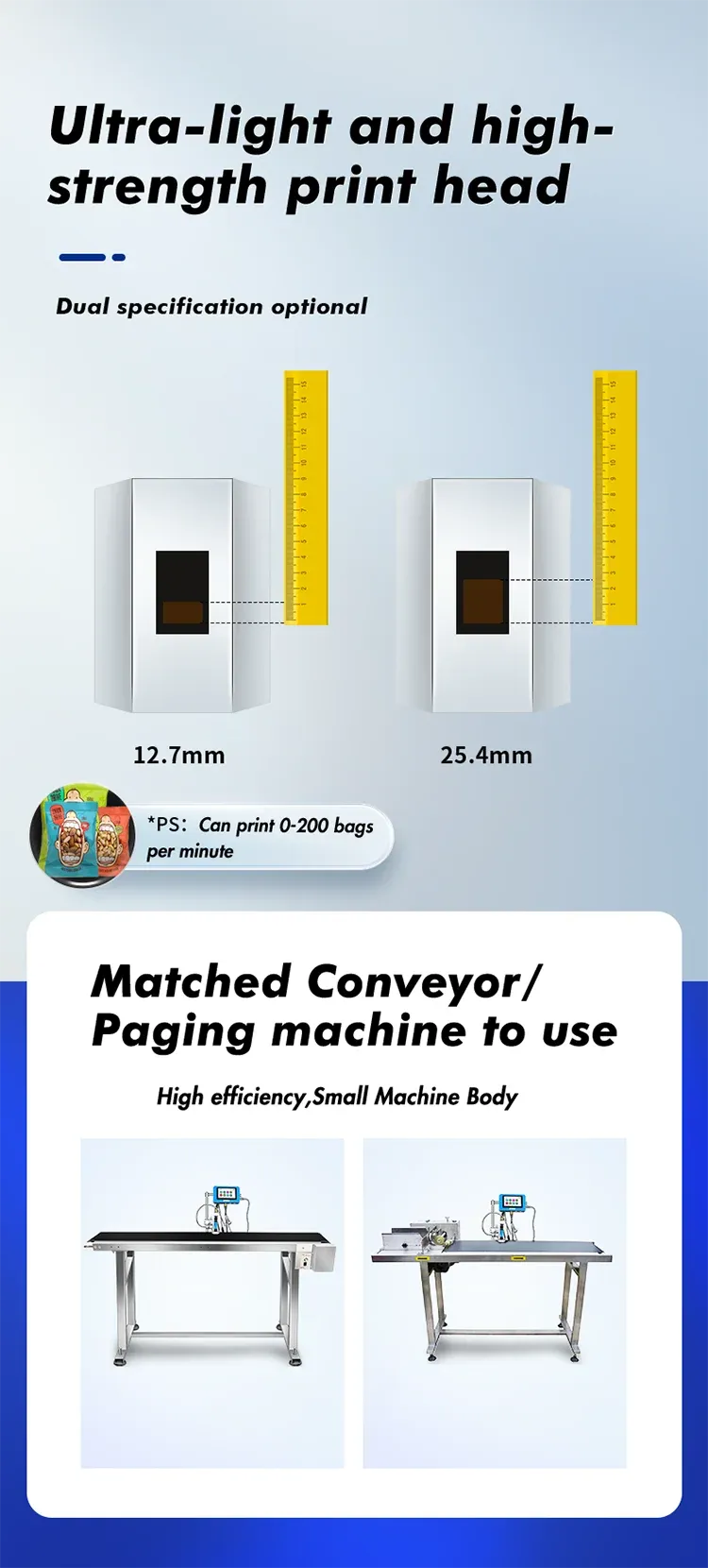 12.7mm Industrial Online TIJ 2.5 Inkjet Printer for Conveyor Belt Marking Systems Barcode Batch Number Date Logo Coding Machine