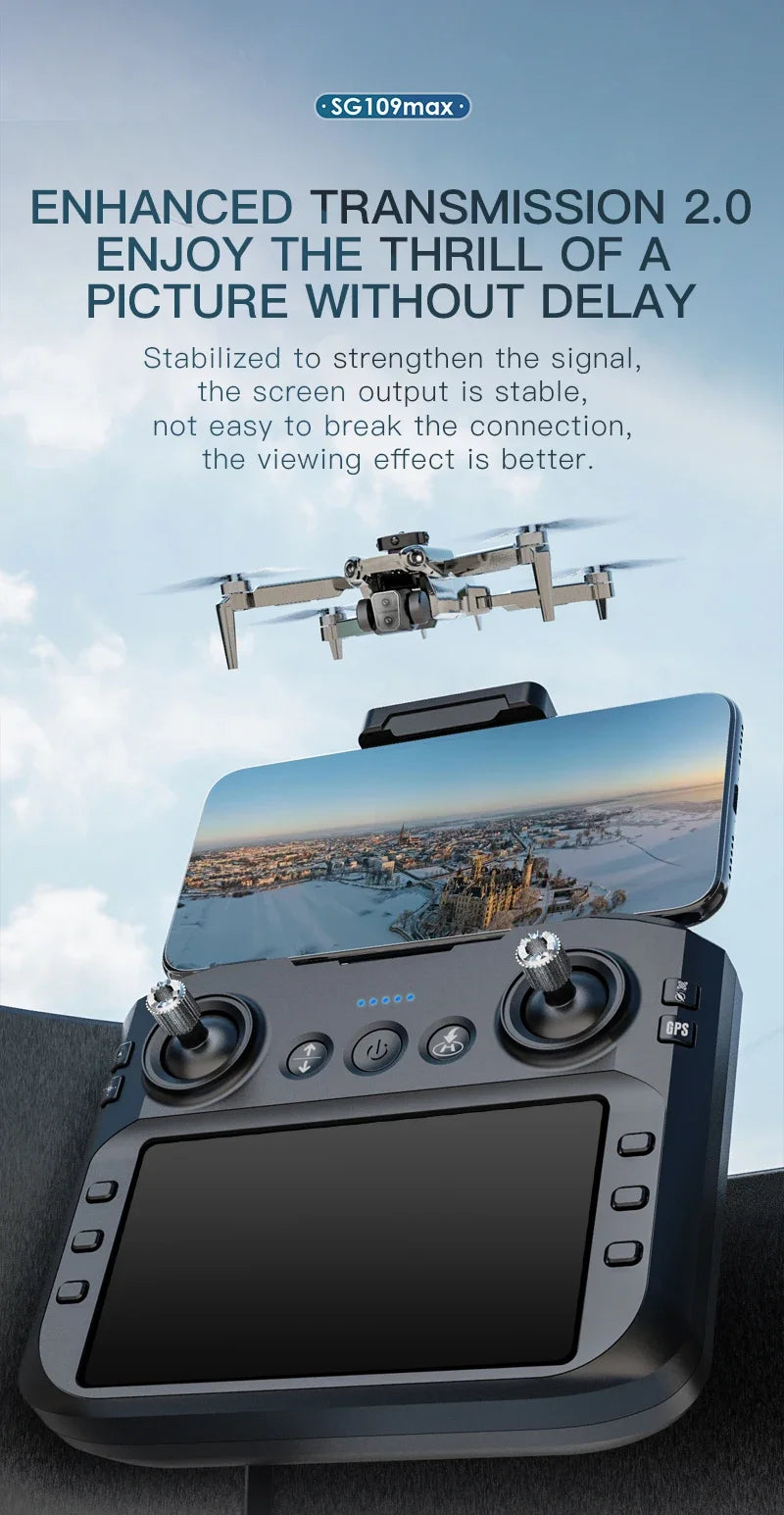 GPS Drone with 4K Camera and Screen Remote - SG109 Series Tidesmit