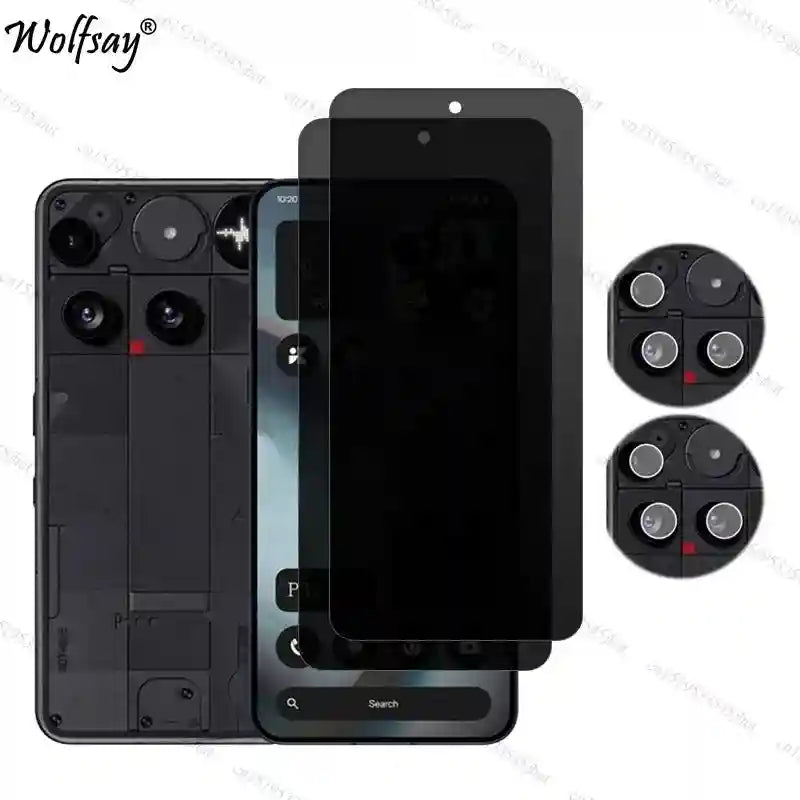 Nothing Phone 3 Privacy Screen Protector | Anti-Spy Tempered Glass AE 2 Glass and 2 Lens Nothing Phone (3) Tidesmit