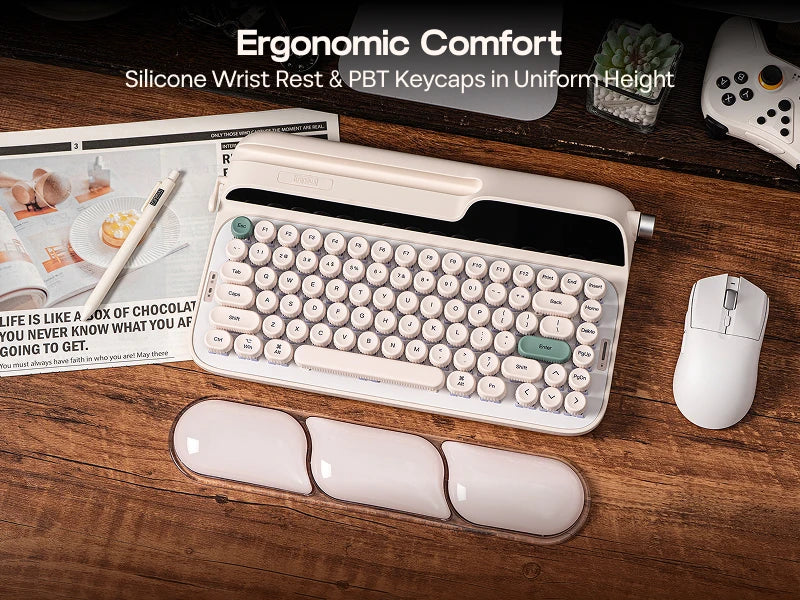 EPOMAKER Glyph 75% ANSI US Layout Wired/2.4Ghz/BT Wireless Typewriter Retro Mechanical Keyboard with TFT Screen & Rotary Knob