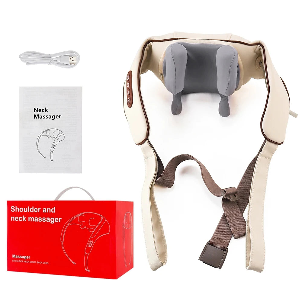 Cordless Deep Tissue Neck and Shoulder Massager with Heat Therapy Back Massage Instrument Tidesmit
