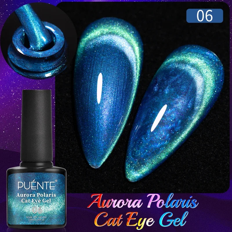 Cat Eye Magnetic Gel Polish 7.5ml - Professional Long-Lasting Nail Art Permanent Makeup Machines Aurora Polaris cat 6