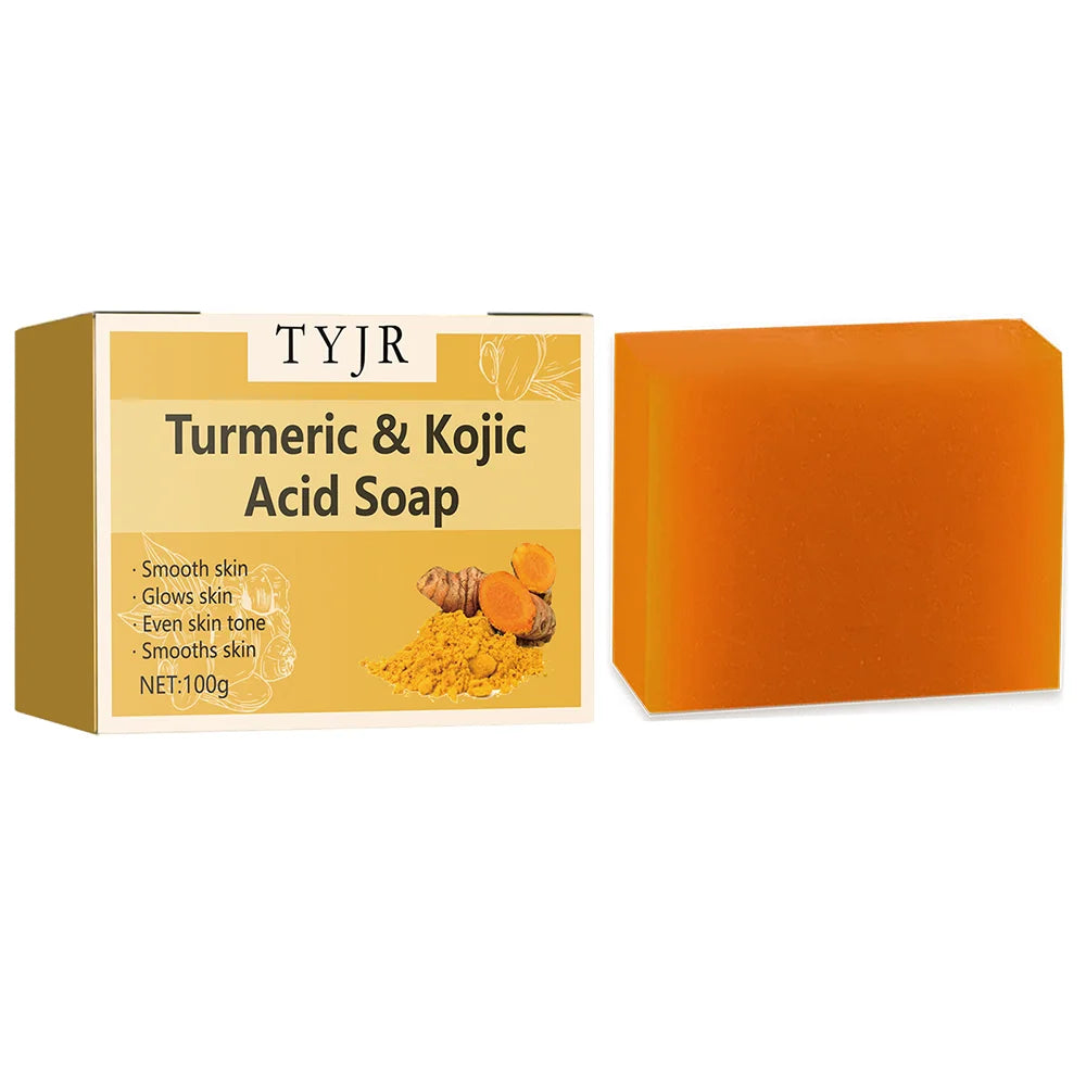Lemon Turmeric Acid Soap - Deep Cleansing and Moisturizing, Contains Vitamin E and Olive Oil, Handmade, Suitable for Hair, Face, and Body, Suitable for All Skin Types, Lemon Turmeric Soap