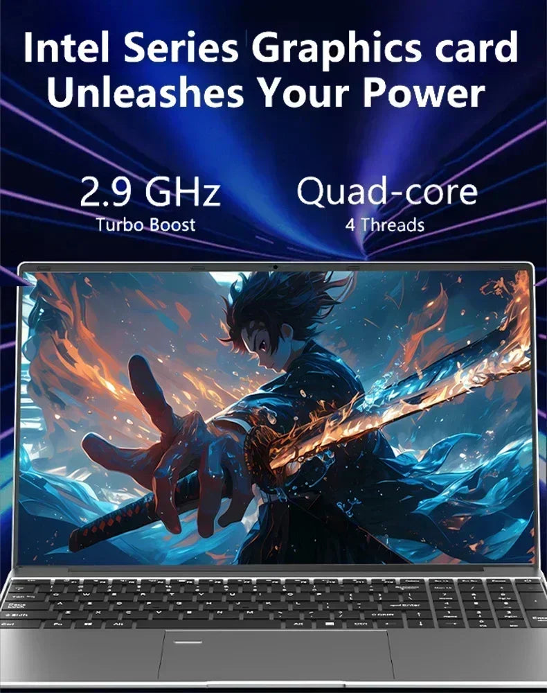 15.6 Inch Ultra Slim Windows 11 Laptop Computer 32GB RAM 512GB 1TB SSD Intel i9 9900 Notebook Gamer 1920x1080 Office PC Max Pro