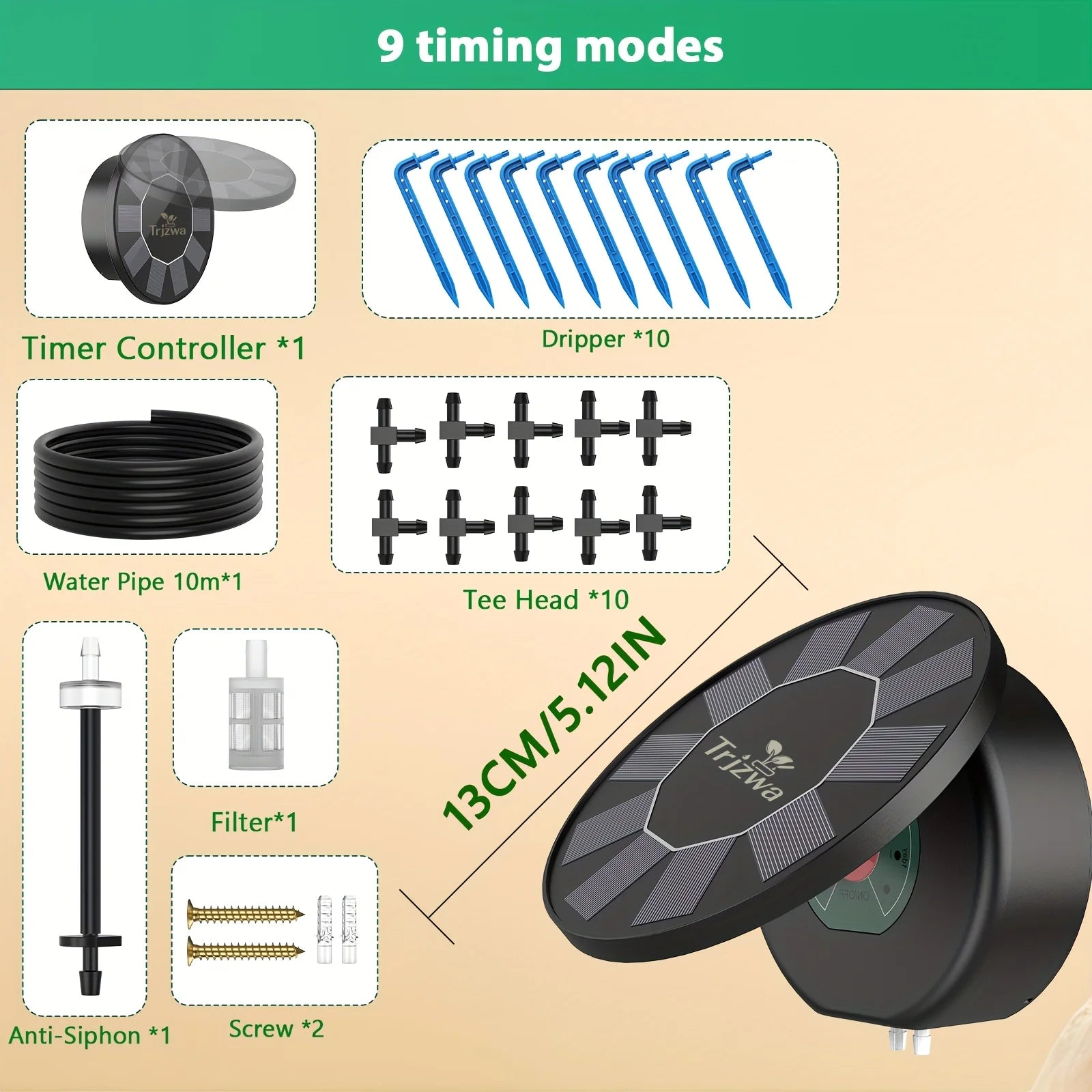 DIY Solar Drip Irrigation System Garden Automatic Watering System Plant Watering Devices for Potted with Water Level Detection
