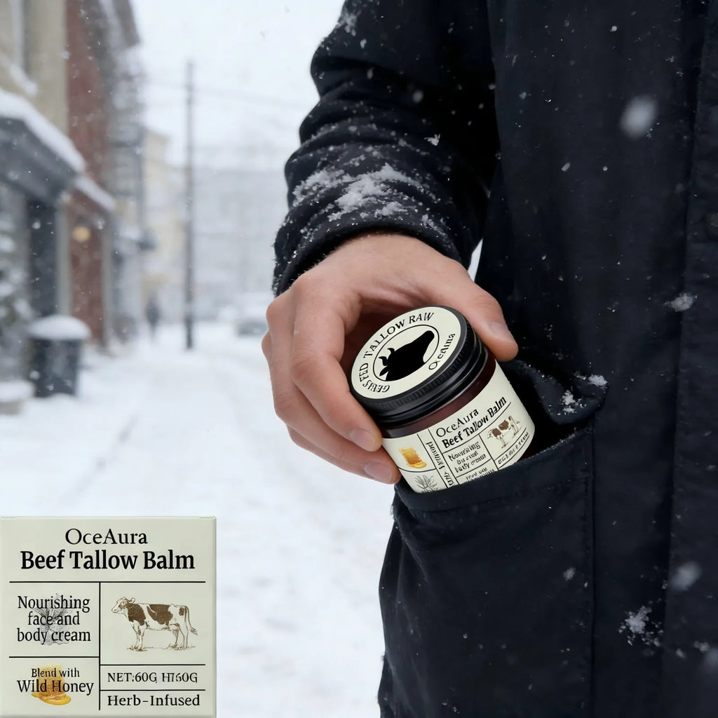 OceAura Beef Tallow Honey Balm Smooth Skin Barrier Repair Care Anti Cracking Body Moisturizer Olive Oil Nourishing Face Cream