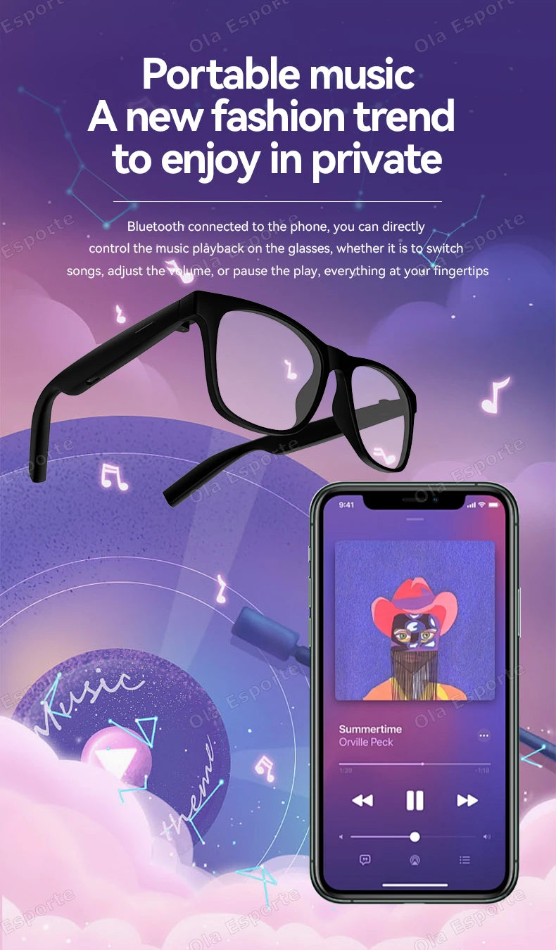 Smart Bluetooth Sunglasses with Spatial Audio and Wireless Connectivity Tidesmit