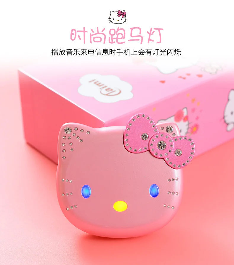 2024 Sanrio Hello Kitty Flip Phone Kawaii K688 Cartoon Taiml Cute Mini Phone Birthday Fashion Gift Toys Christmas For Anime Fans