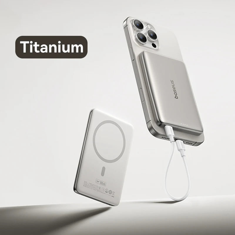 Magnetic Portable Charger 10000mAh - PD Fast Charging Power Bank Titanium China Mainland Tidesmit