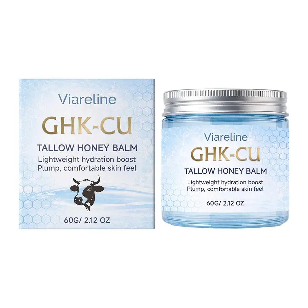 Viareline GHK‑CU Tallow Honey Moisturizing Balm, Copper Peptide Skin Barrier Repair Cream, Gentle Fast‑Absorbing Lotion