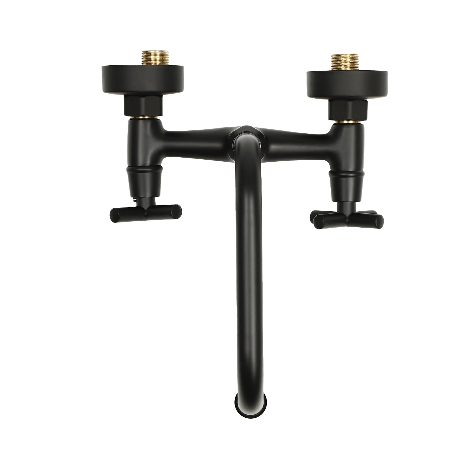 2-Handle Wall Mount 2-hole Bathroom Faucet Black, Copper & Ceramic 14.5-16.5cm Mounting Hole Distance 360° Rotatable