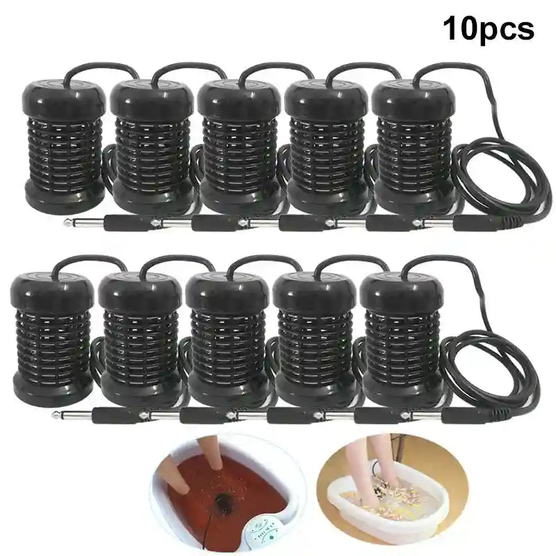 10pcs black ionic detox foot bath array heads with cables for spa spa massage and water cell foot detox machine.