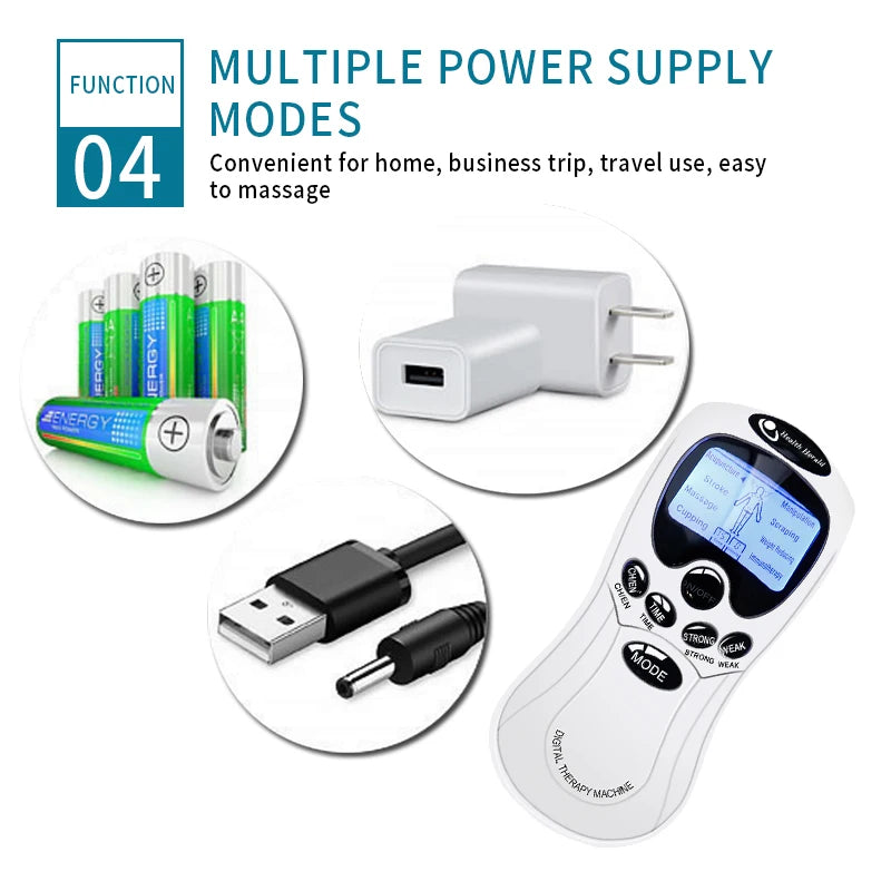 TENS Unit Muscle Stimulator - Portable Pain Relief Massager by Tidesmit Relaxation Treatment Tidesmit