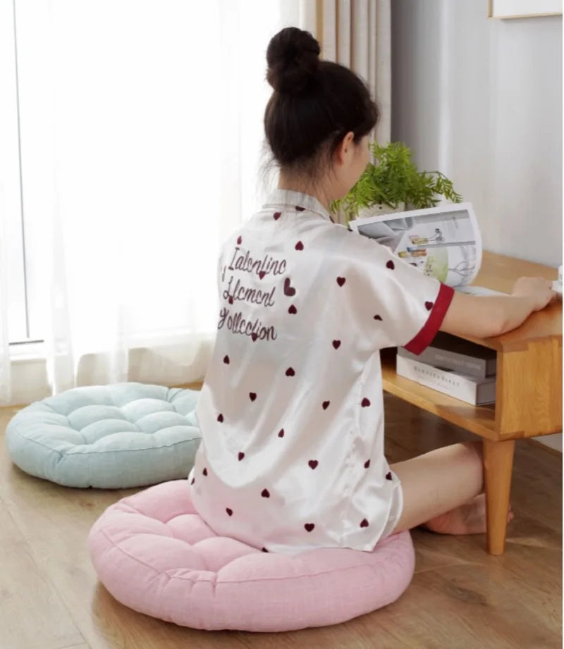 Inyahome Yoga Round Mat Pouf Seat Pillows Sofa Chair Bed Car Seat Pillows Cushions Floor Mat Meditation Pads for Dining Room