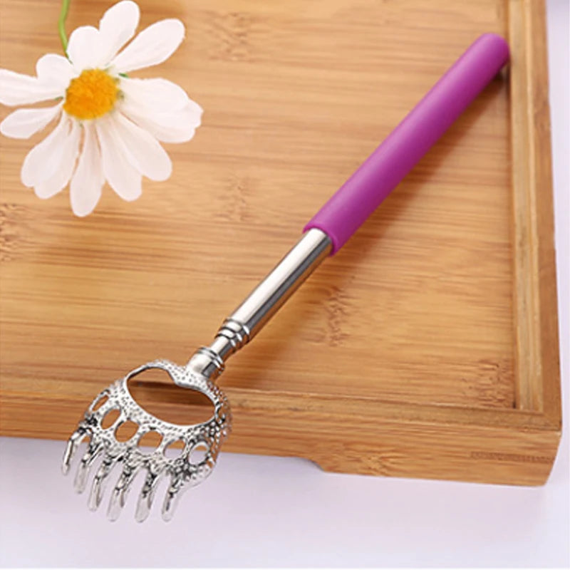 Telescopic Back Scratcher Stainless Steel Retractable Massager Back Massage Instrument C-Purple Tidesmit