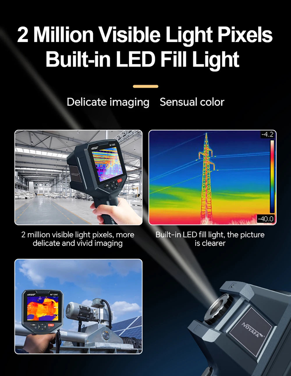 NOYAFA NF-526E Thermal Imager 256*192 Handheld thermal Camera Infrared Temperature Meter For Repair, PCB, Circuit Testing