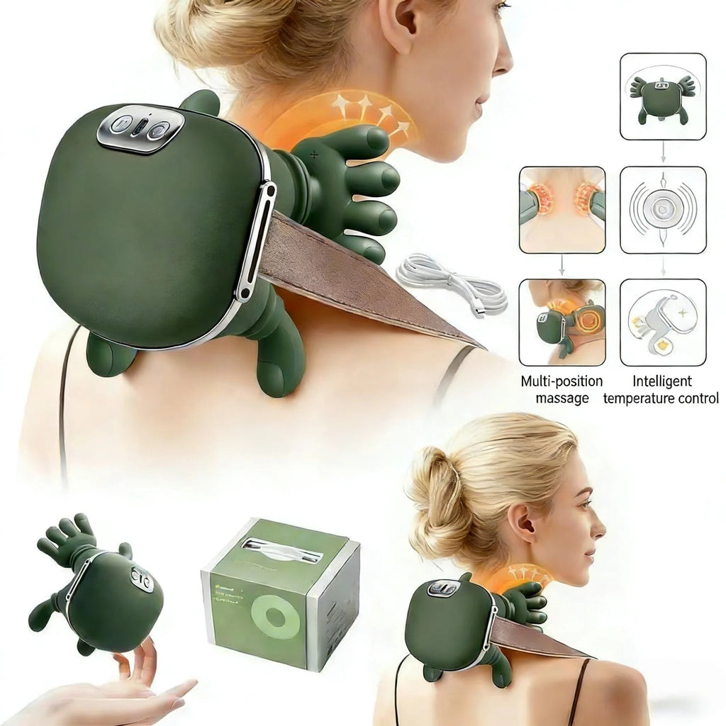 Electric Back & Neck Massager with Heat Therapy - Wireless Wellness Back Massage Instrument Tidesmit