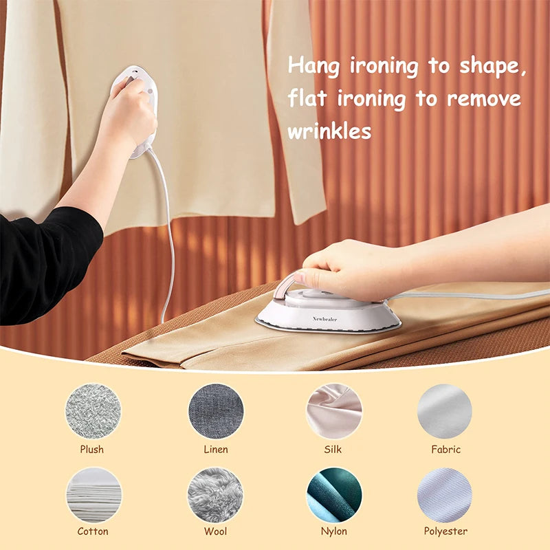 Tidesmit Mini Handheld Travel Iron 120V/220V dual voltage lightweight dry heat press machine for clothes