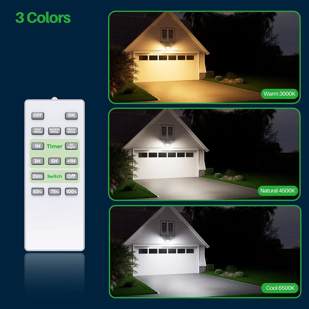 intelamp Powerful 20000mah Solar Lights Outdoor 3 Colors Modes With Super Large Solar Panel For Garden Yard Path Garage