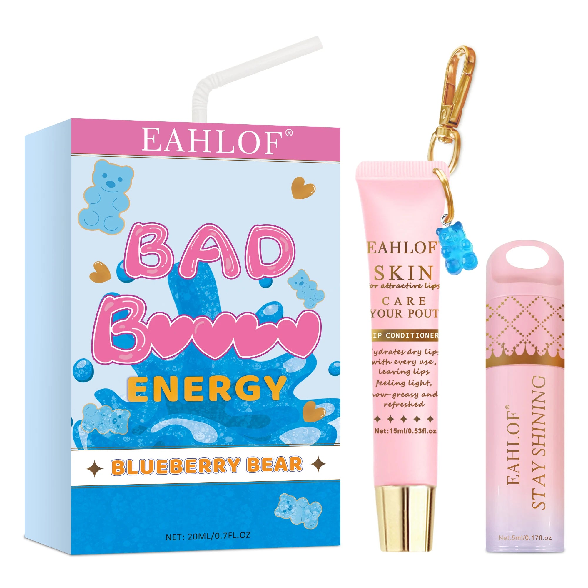 Moisturizing Lip Balm Mask - Intensive 15ml Treatment for Dry Lips Lip Care BLUEBERRY BEAR 15ml Tidesmit