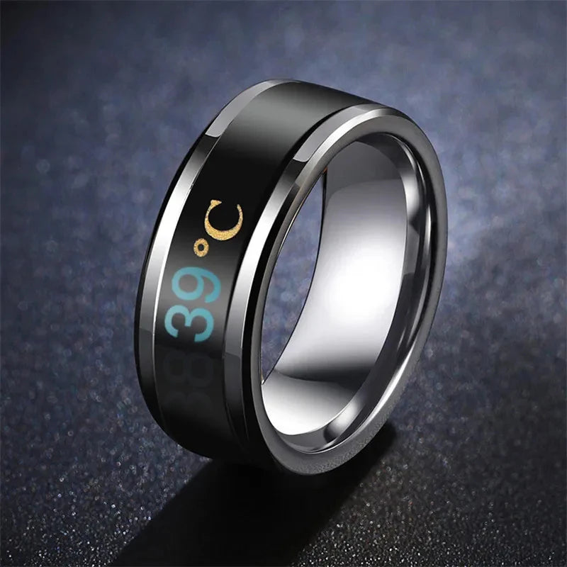 Temperature Sensitive Smart Health Ring - Stainless Steel Biometric Tracker Tidesmit