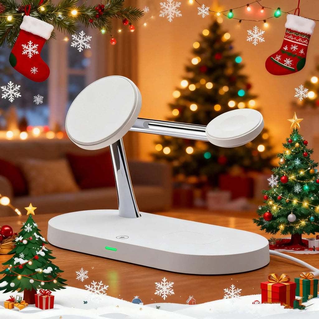 3-in-1 Wireless Charger Station - Qi Certified MagSafe Compatible Power Tidesmit