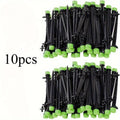 10pcs Drip Emitters Perfect For Tube PE Pipe Adjustable 360 Degree Water Flow Irrigation Drippers On Stake For Flower Bed