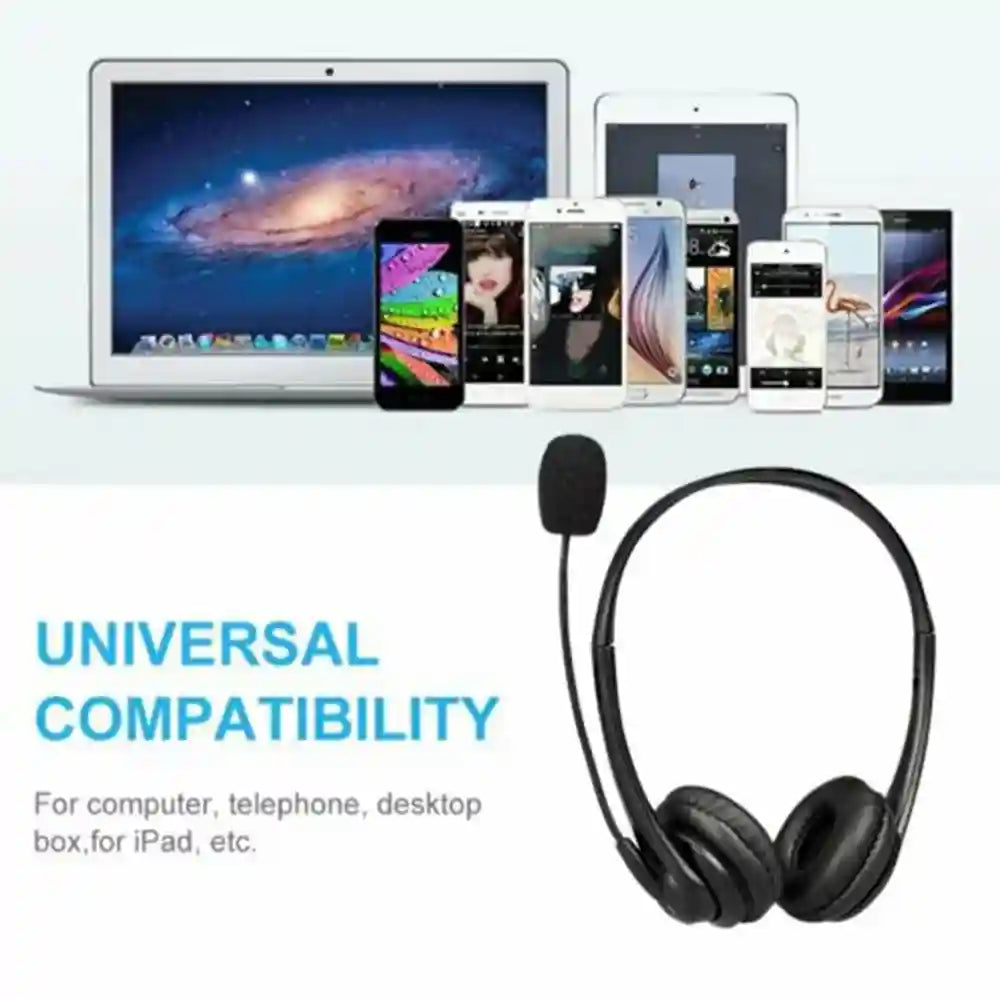 USB Computer Headset with Noise Cancelling Microphone - Black Tidesmit Tidesmit