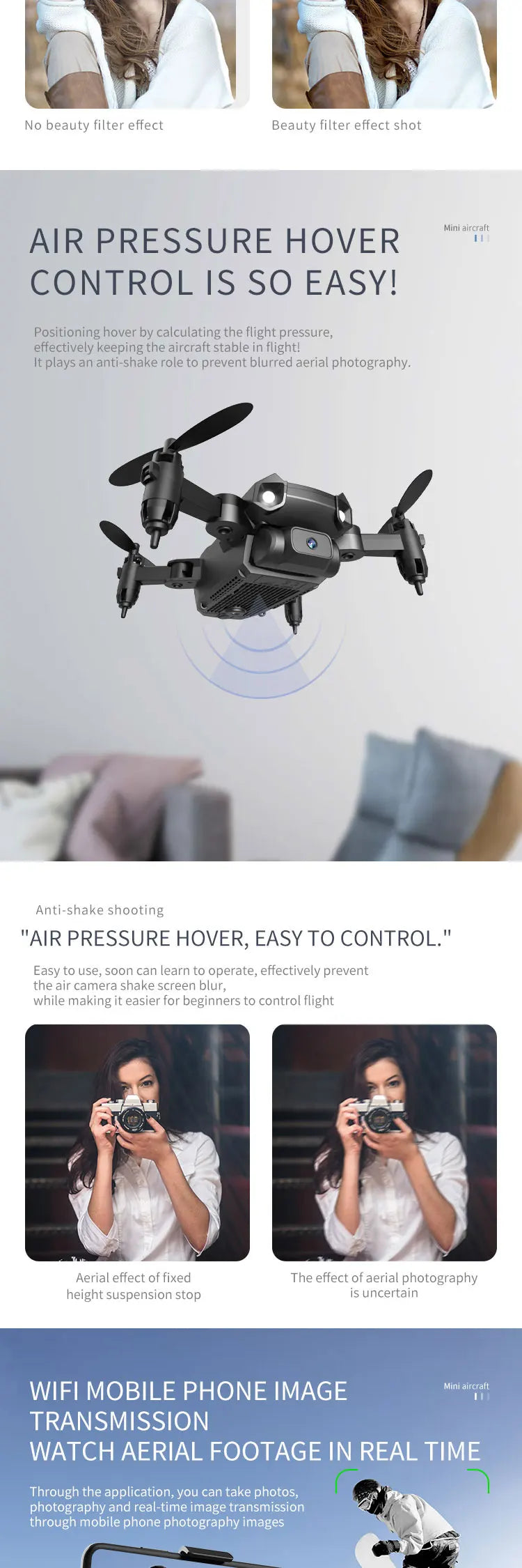 Mini 4K Camera Drone - Foldable WiFi FPV Quadcopter by Tidesmit Tidesmit