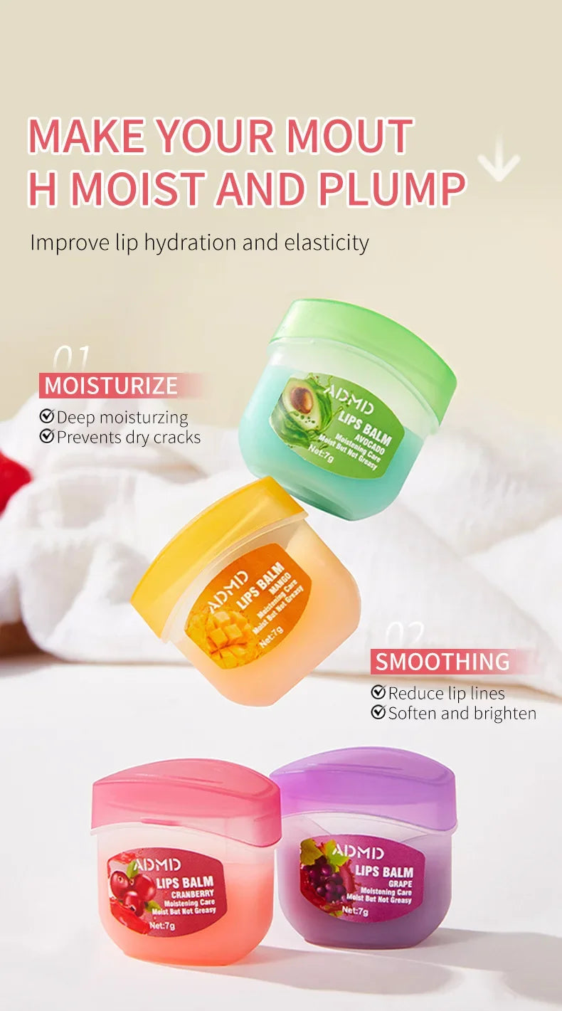 Moisturizing Lip Balm Set: 8pc Fruit Lip Treatment by Tidesmit Lip Care Tidesmit
