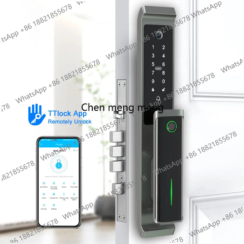 New Bluetooth TTlock App Security Door Camera Lock Video Fingerprint Household Electric Automatic Deadbolt Smart Door Lock