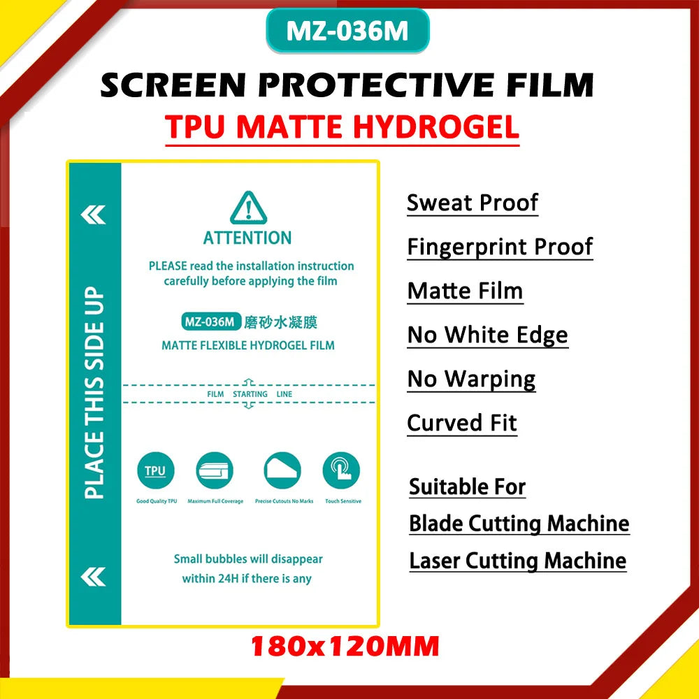 50PCS TPU Flexible Hydrogel Film Straight Curved Screen Protector Cutting Machine Universal Mobile Phone Screen Protective Film
