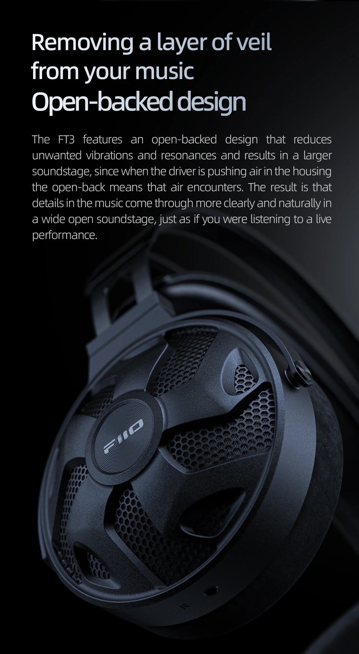 FiiO FT3 Open-Back Headphones with 60mm Dynamic Drivers Tidesmit