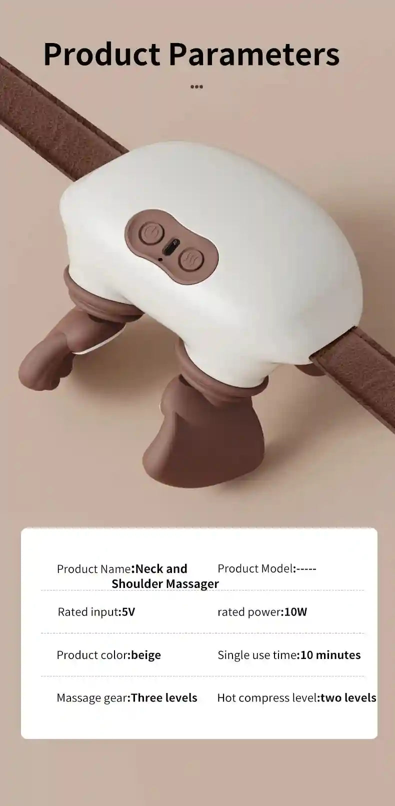Electric Neck and Shoulder Massager - Deep Tissue Heat Therapy Device Massage Cushion Tidesmit