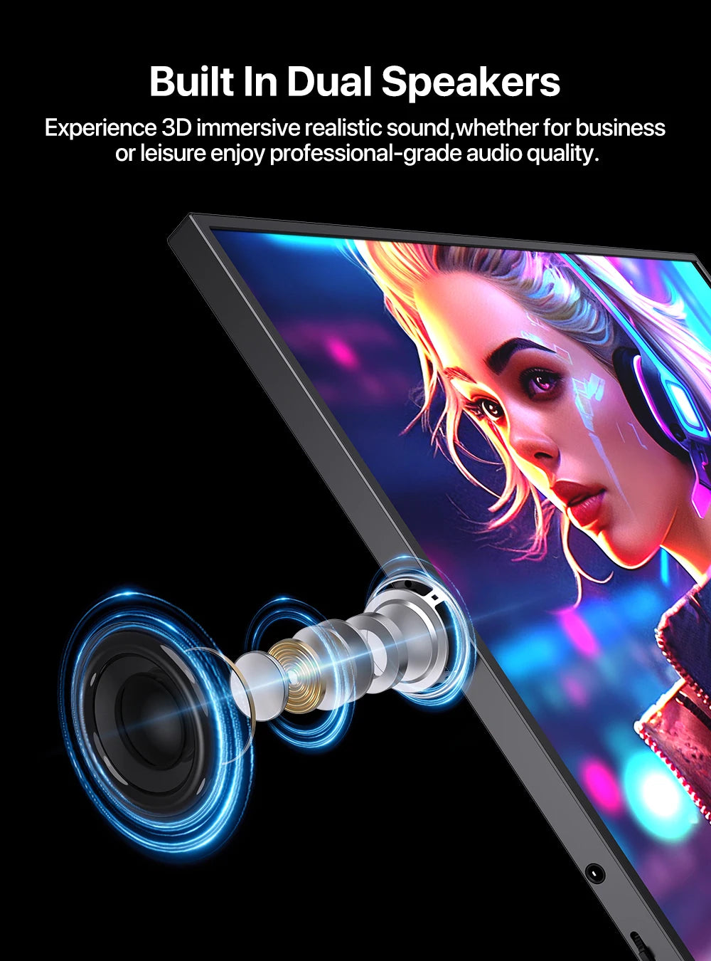 UPERFECT 2K 144Hz 18” Portable Gaming Monitor 100% DCI-P3 VESA Mount Matte Screen Mini HDMI & USB-C Travel Monitor for Laptop