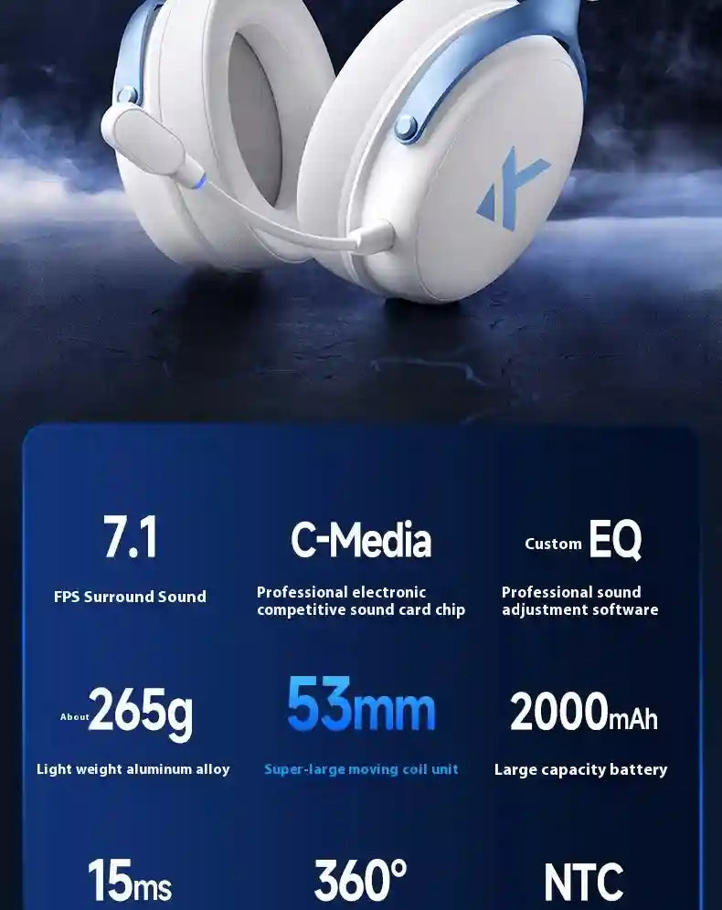 Wireless Gaming Headset V9 Pro with Noise Cancelling Mic - Over-Ear Audio Tidesmit