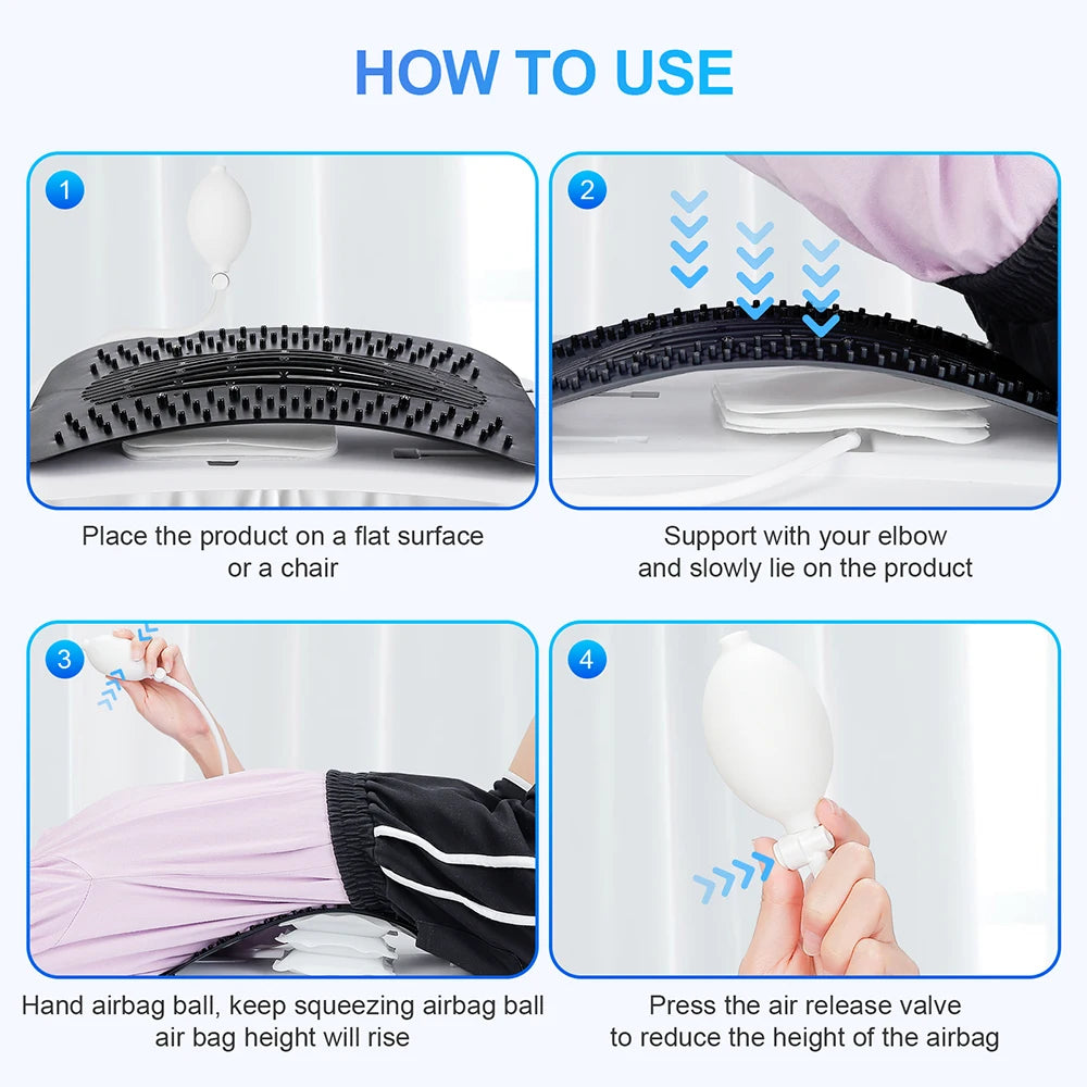 Back Massager With Airbag Lumbar Support Stretcher | Portable Electric Tool Back Massage Instrument Tidesmit
