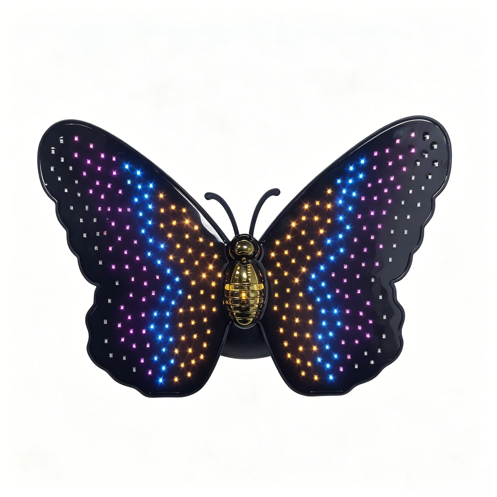 Outdoor Solar Butterfly Lamp 210 LEDs Hanging Wall Fence Art Decoration Solar Landscape Light for Garden Yard Patio Porch