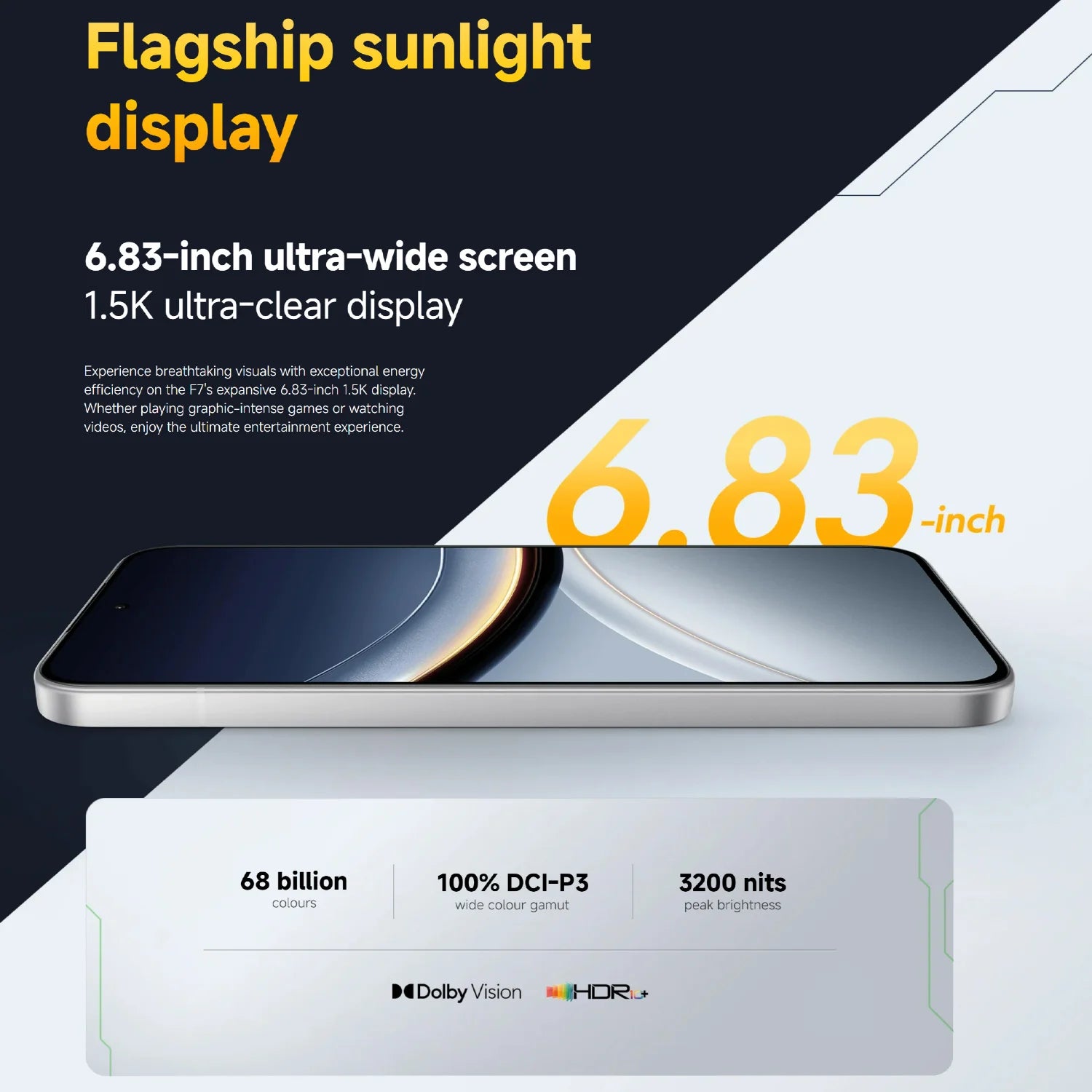 POCO F7 12+256GB Global Version 6.83" 1.5K 120Hz AMOLED Flagship Snapdragon® 8s Gen 4 WIFI 7 50MP AI Camera 6500mAh 90W NFC IP68