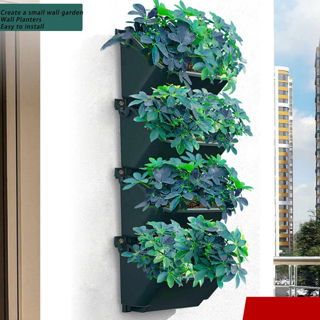 4 Pots Vertical Garden Wall Planter For Growing Flowers/Vegetables Or Other Different Kinds Of Plants Breathable/Space-Saving