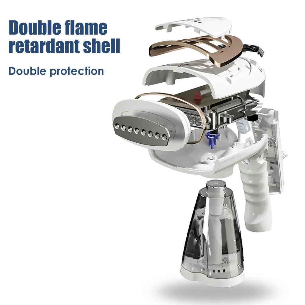 Tidesmit 1600W portable foldable garment steamer with steam nozzle head showing compact design for travel laundry