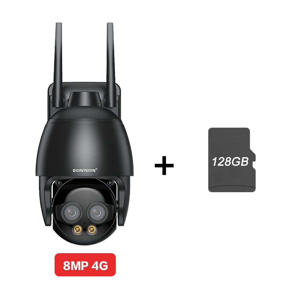HD 8MP WIFI/4G SIM Card/POE Surveillance Camera 10X Digital Zoom AI Humanoid Detection Auto Tracking 2.8mm 8mm Dual Lens Camera