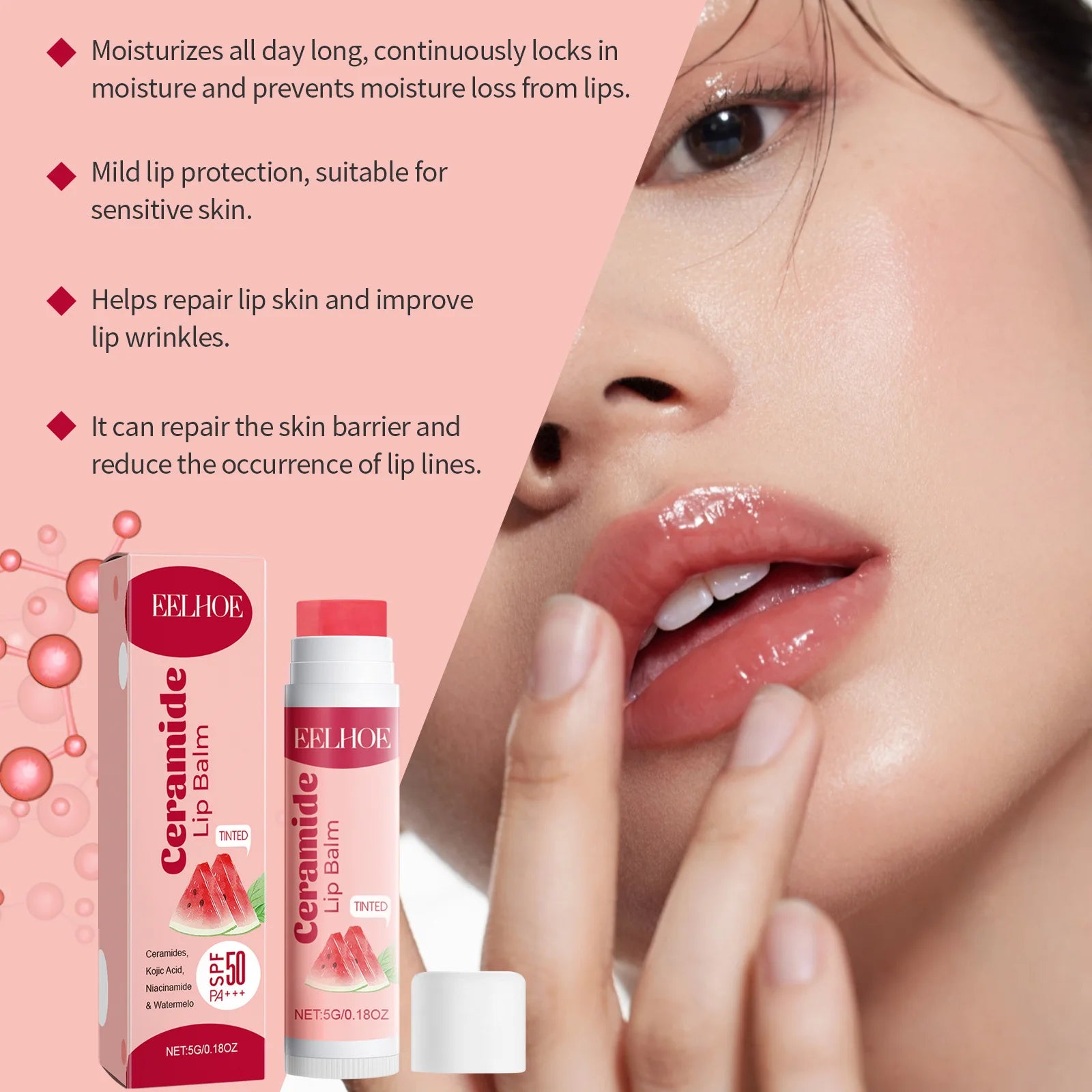 Watermelon Lip Balm for Dark Lips – Moisturizing Tinted Treatment (15g) Lip Care Tidesmit