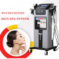 10-in-1 multifunctional grey skin spa machine with touch screen, solution bottles, and various attachments on wheels.