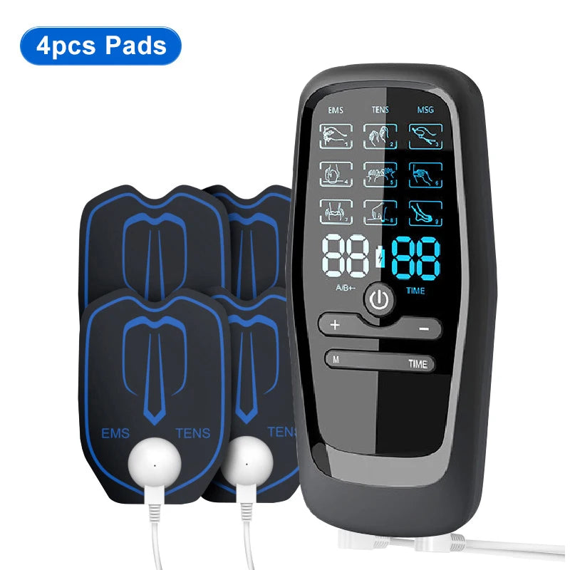 TENS Muscle Stimulator: Portable Electric Massager for Muscle Relief Body Shaping Massage Equipment 858 4Pads Tidesmit