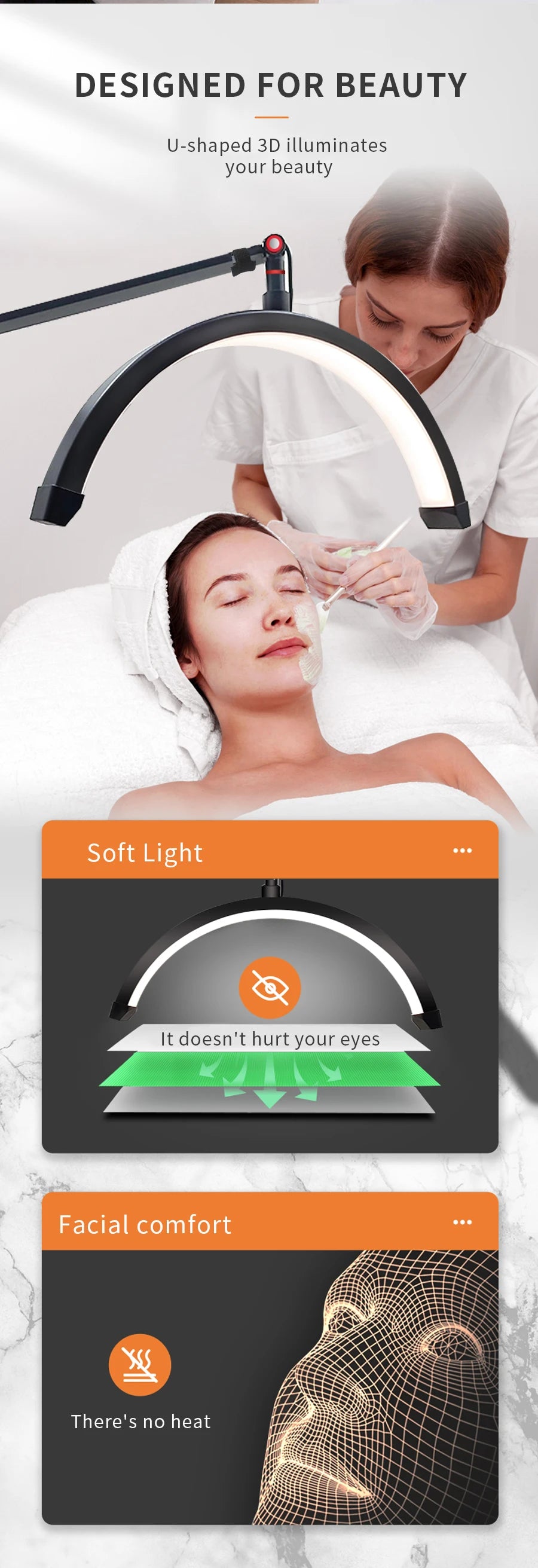 Half Moon Eyelash Lamp - LED Salon Light with Adjustable Color Temperature Tidesmit